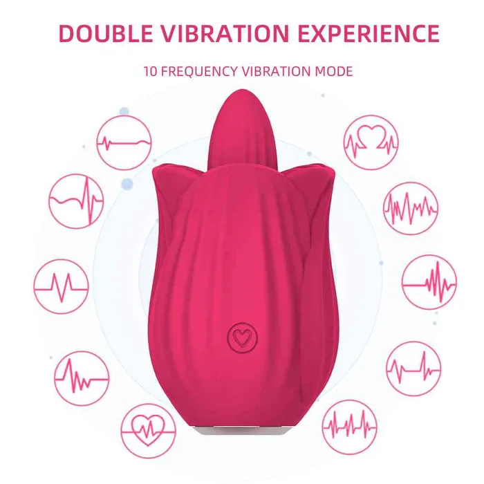 Vibrators Wild Night Fantasies Double Stimulator Rose Licking Vibrator