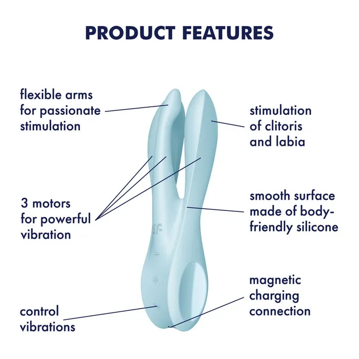 Vibrators Wild Night Fantasies Satisfyer Threesome 1 Triple Head Vibrating Stimulator