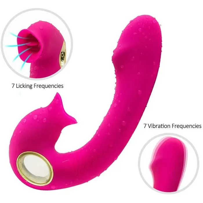 Wild Night Fantasies Vibrators Pink G Spot Vibration Massager with Licking Design