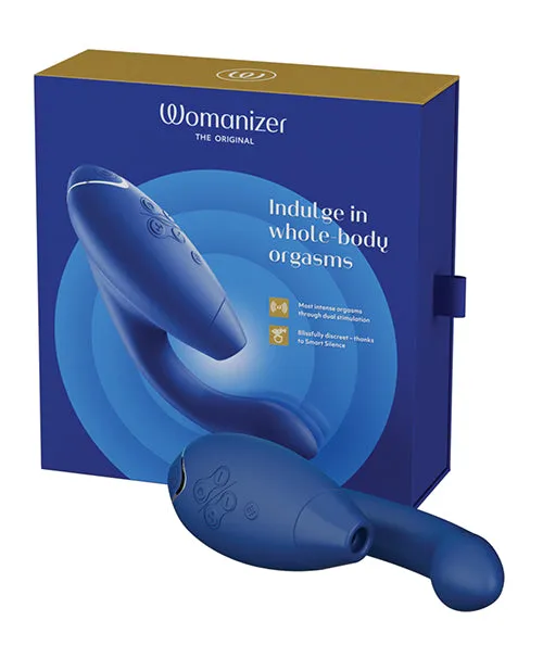 Womanizer Duo 2 Silicone Rechargeable Clitoral and GSpot Stimulator Blue Womanizer Female Sex Toys