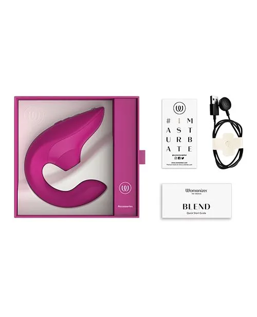 Womanizer Female Sex Toys Womanizer Blend Rechargeable Silicone Vibrator with Clitoral Stimulator Vibrant Pink