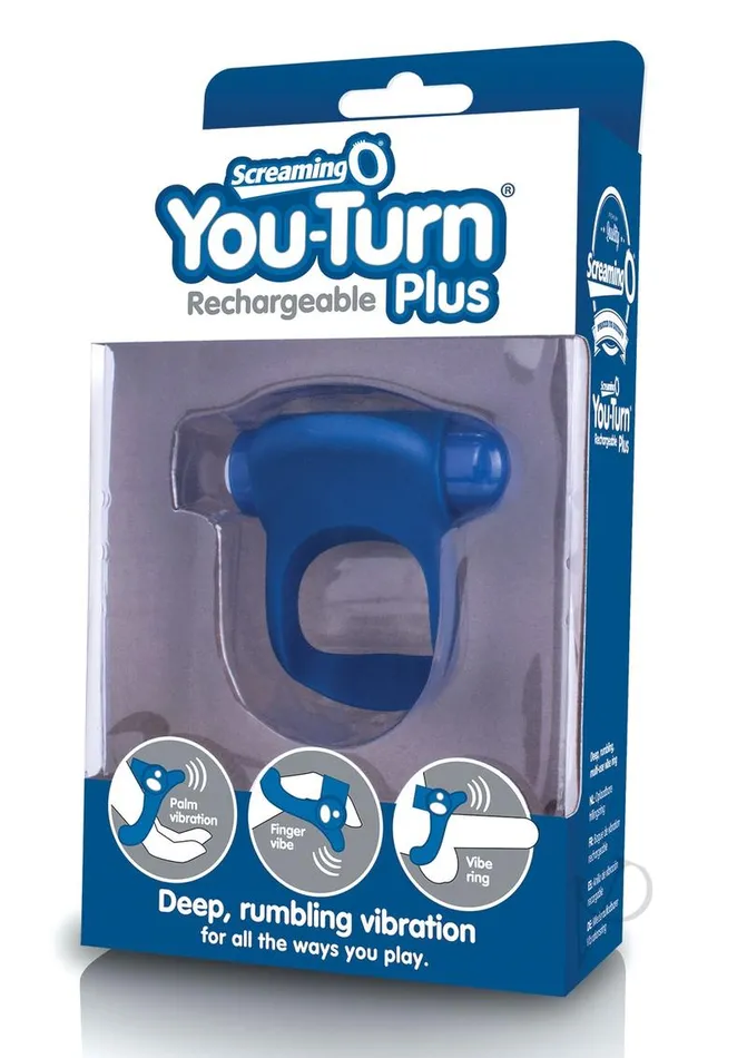 YouTurn Rechargeable Plus Silicone Ring Blueberry Charged Male Sex Toys
