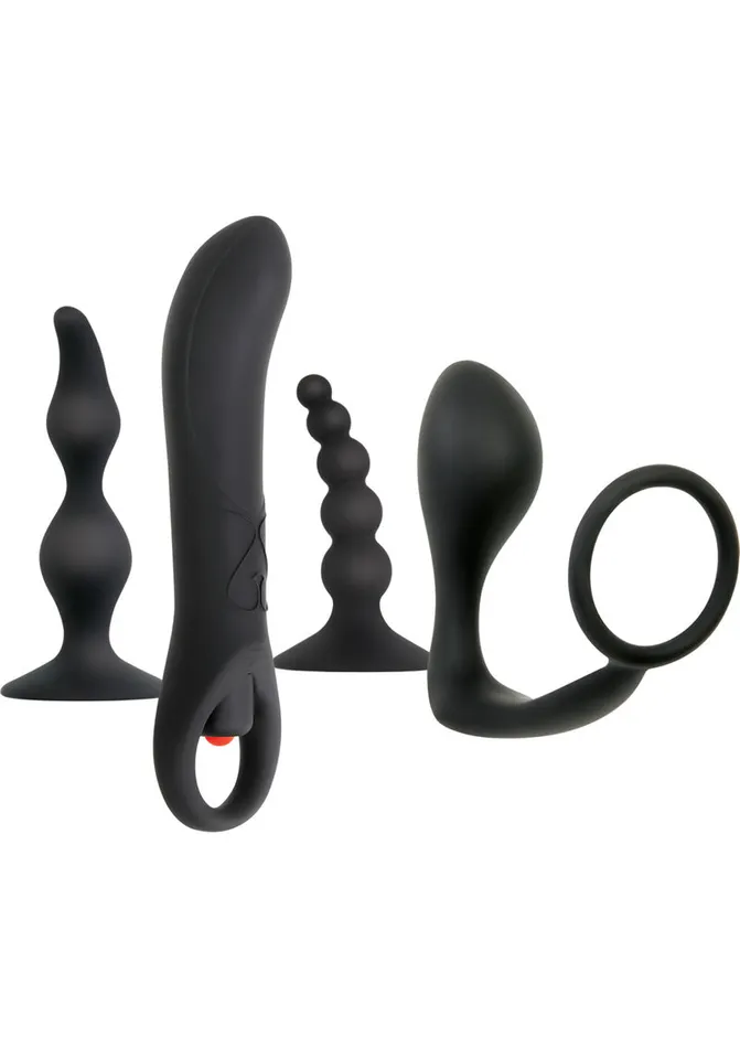 Zero Tolerance Anal Zero Tolerance Intro to Prostate Silicone with Movie and Lube 4 piece kit Black