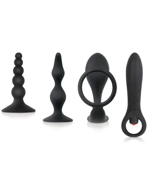 Zero Tolerance Anal Zero Tolerance Intro to Prostate Silicone with Movie and Lube 4 piece kit Black