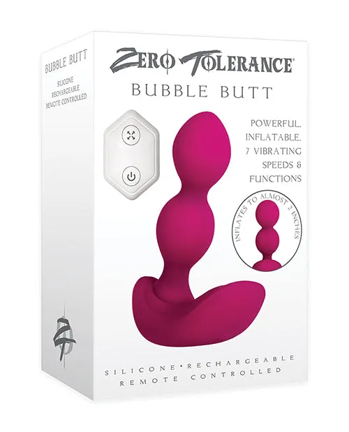 Zero Tolerance Male Sex Toys Zero Tolerance Bubble Butt Silicone Inflatable Rechargeable Anal Plug with Remote Control Red