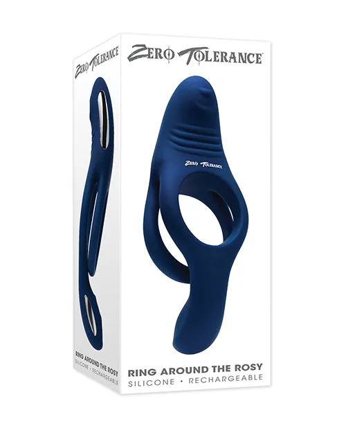Zero Tolerance Male Sex Toys Zero Tolerance Ring Around the Rosy Rechargeable Silicone Double Cock Ring Blue