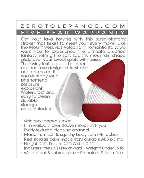 Zero Tolerance Male Sex Toys Zero Tolerance Vesuvius Volcano Stroker WhiteRed