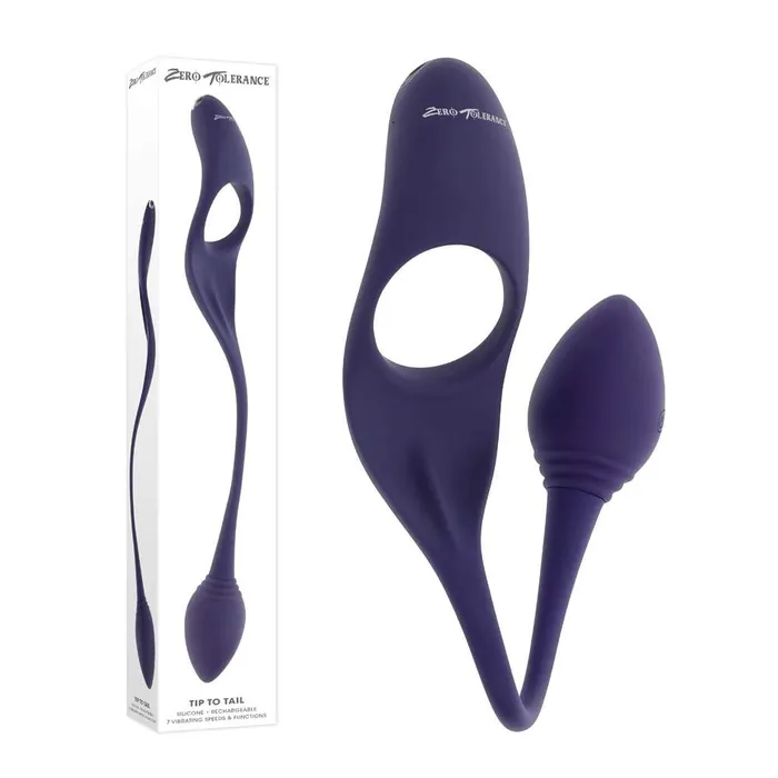 Zero Tolerance TIP TO TAIL Vibrating Butt Plug Cock Ring Zero Tolerance Male Sex Toys
