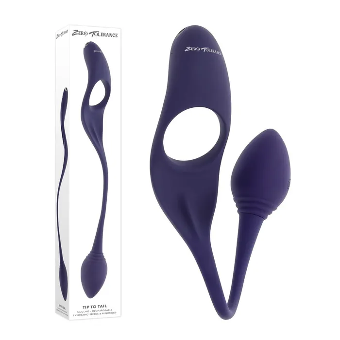 Zero Tolerance TIP TO TAIL Vibrating Butt Plug Cock Ring Zero Tolerance Male Sex Toys