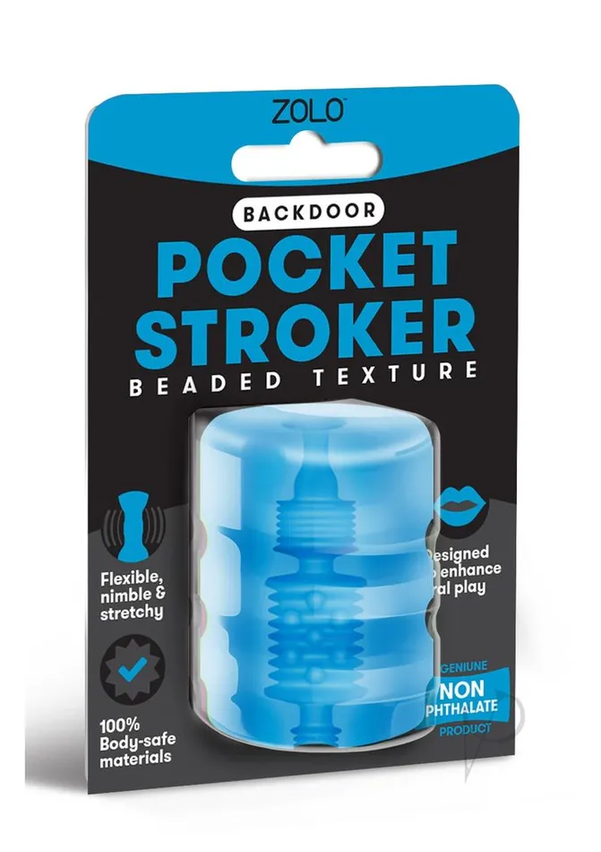 ZOLO Backdoor Pocket Stoker Beaded Texture Blue Zolo Anal