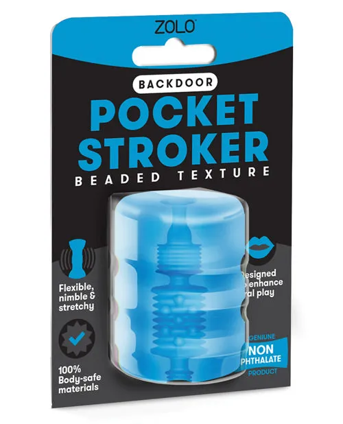 ZOLO Backdoor Pocket Stoker Beaded Texture Blue Zolo Anal