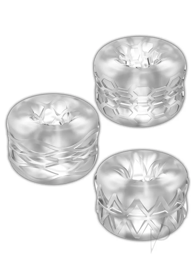 ZOLO Bumperz Strokers Masturbator Set 3 piece Clear Zolo Male Sex Toys ZOLO Bumperz Strokers Masturbator Set 3 piece Clear Zolo Male Sex Toys